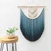 QQXX Macrame Boho Wall Hanging Decor,Handmade Woven Cotton Chic Tapestry with Long Tassel,Large Craft Wall Decor for Dorm Home Bedroom Apartment Room Decoration(70x100cm(27.5x39.4in), Blue A) view 1