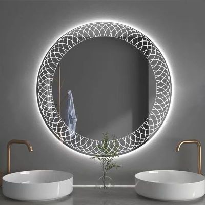 Bathroom Mirror with LED Lights,Illuminated Wall Mounted Vanity Mirror with Demister,Round Wall Mirror,for Entryways Living Room Dressing Room Bedroom Bathroom Hallway. ( Size : 80x80cm , Color : Bird