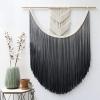 QQXX Macrame Boho Wall Hanging Decor,Handmade Woven Cotton Chic Tapestry with Long Tassel,Large Craft Wall Decor for Dorm Home Bedroom Apartment Room Decoration(35x65cm(13.8x25.6in), Gray) view 1