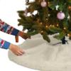 FabricLA Off White Faux Fur Tree Skirt Cut - 48-Inches with Rounded Edges (No Backing) for Christmas view 1