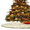 FabricLA Off White Faux Fur Tree Skirt Cut - 48-Inches with Rounded Edges (No Backing) for Christmas view 4