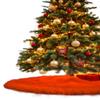 FabricLA Orange Faux Fur Tree Skirt Cut - 48-Inches with Rounded Edges (No Backing) for Christmas view 4
