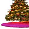 FabricLA Fuchsia Faux Fur Tree Skirt Cut - 48-Inches with Rounded Edges (No Backing) for Christmas view 4