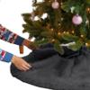 FabricLA Dark Grey Faux Fur Tree Skirt Cut - 30-Inches with Rounded Edges (No Backing) for Christmas view 1