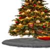 FabricLA Dark Grey Faux Fur Tree Skirt Cut - 30-Inches with Rounded Edges (No Backing) for Christmas view 4