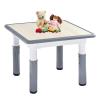 FUNLIO Adjustable Kids Table, 3-Level Height for Ages 3-8, Easy to Wipe Arts & Crafts Toddler Table for Classrooms/Daycares/Homes, CPC & CE Approved, 23.6 x 23.6 Inches - Grey view 1