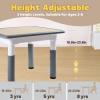 FUNLIO Adjustable Kids Table, 3-Level Height for Ages 3-8, Easy to Wipe Arts & Crafts Toddler Table for Classrooms/Daycares/Homes, CPC & CE Approved, 23.6 x 23.6 Inches - Grey view 4