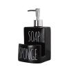 Ceramic Soap Dispenser with Sponge Holder - 2-in-1 Countertop Soap Pump Dispenser for Sink, Useful Kitchen Gadget - Black view 1