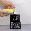 Ceramic Soap Dispenser with Sponge Holder - 2-in-1 Countertop Soap Pump Dispenser for Sink, Useful Kitchen Gadget - Black view 3
