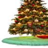 FabricLA Mint Faux Fur Tree Skirt Cut - 48-Inches with Rounded Edges (No Backing) for Christmas view 4