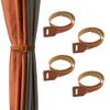 Leather Curtain Tiebacks, 4Pcs Leather Curtain Buckle Curtain Holdbacks Classic Curtain Ties No-Drilling Curtain Rope Tieback for Home Offic Living Room Bedroom Cafe Decorative (Coffee) view 1