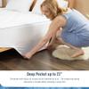 Twin Mattress Pad Cooling & Breathable - Deep Pocket (18-22 Inches), Breathable & Smooth Twin Mattress Topper for Hot Sleepers, Fitted Bed Mattress Cover for Ultimate Comfort,White view 4