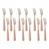 TUPMFG Oyster Fork Set of 12, 5.4 Inch Stainless Steel Cocktail Forks, 3 Tines Mini Fruit Fork, Silverware Flatware Utensils Service for Restaurant/Catering, Dishwasher Safe- Gradient Rose Gold view 1