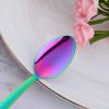 TUPMFG 12 Pieces Tea Spoons Set, 5.9 Inches Stainless Steel Teaspoons, Dessert Spoons, Durable Small Spoons, Ice Cream Spoon Tableware Set for Restaurant/Catering- Rainbow view 4