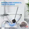 Toilet Plunger and Brush, Bowl Brush and Heavy Duty Toilet Plunger Set with Ventilated Holder, 2-in-1 Toilet Brush and Plunger Combo for 5.3-inch Toilet Drain Bathroom Cleaning (Gray, 1 Set) view 2