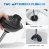 Toilet Plunger and Brush, Bowl Brush and Heavy Duty Toilet Plunger Set with Ventilated Holder, 2-in-1 Toilet Brush and Plunger Combo for 5.3-inch Toilet Drain Bathroom Cleaning (Gray, 1 Set) view 3