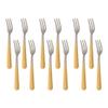 TUPMFG Oyster Fork Set of 12, 5.4 Inch Stainless Steel Cocktail Forks, 3 Tines Mini Fruit Fork, Silverware Flatware Utensils Service for Restaurant/Catering, Dishwasher Safe- Gradient Gold view 1