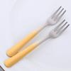TUPMFG Oyster Fork Set of 12, 5.4 Inch Stainless Steel Cocktail Forks, 3 Tines Mini Fruit Fork, Silverware Flatware Utensils Service for Restaurant/Catering, Dishwasher Safe- Gradient Gold view 3