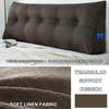 ZZYK Linen Wedge Headboard Pillow,Large Bolster Triangular Headboard Reading Pillow,Solid Color Positioning Bed Rest Cushion Daybed Backrest with Removable Cover,Coffee,35.4"/90cm view 2