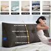 ZZYK Linen Wedge Headboard Pillow,Large Bolster Triangular Headboard Reading Pillow,Solid Color Positioning Bed Rest Cushion Daybed Backrest with Removable Cover,Coffee,35.4"/90cm view 3