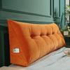 ZZYK Triangular Headboard Pillow,Solid Color Triangle Cushion Reading Pillow,Large Bolster Wedge Pillow Daybed Home Dorm Backrest with Removable Velvet Cover,Orange,31.5"/80cm view 1