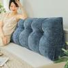 ZZYK Large Reading Wedge Pillow,Velvet Headboard Cushion Triangular Backrest,Solid Color Bed Rest Bolster Daybed Bunk Bed Dorm Cushion with Removable Cover,Blue,Twin(39.3"/100cm) view 1