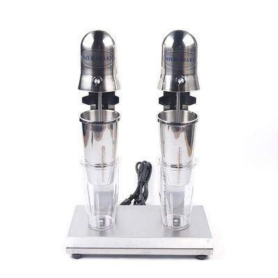 Double Heads Milkshake Maker Machine Commercial Electric Smoothie Blender Stainless Steel, Electric Smoothie Maker for Commercial and Home(560W)