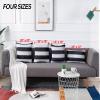AmHoo Pack of 2 Farmhouse Stripe Check Throw Pillow Covers Set Case Cotton Linen Decorative Pillowcases Cushion Cover for Couch Bench Sofa 16x16Inch Black view 4