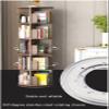 PAASHE 6-Layer Bookshelf Simple Solid Wood Floor Bookcase 360-degree Rotating Bookshelves Large-Capacity Rack Bookcase view 2
