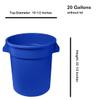 Zedfire 20 Gallon Blue Round Commercial Trash Can/Ingredient Bin, Ingredient Storage Bin, Commercial Storage Bins, Round Food Storage Container for Kitchen/Food Prep/Storing, Kitchen Trash Can view 3