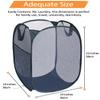 Bemkoo Navy Blue Durable Foldable Laundry Hamper, 22.8 x 14.2 x 14.2 inches view 4