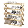 4 Tier Shoe Racks Bamboo Shoe Shelf Retractable Shoe Organizer Storage Rack for Entrance Living Room Balcony Shoe Cabinet view 1