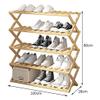 4 Tier Shoe Racks Bamboo Shoe Shelf Retractable Shoe Organizer Storage Rack for Entrance Living Room Balcony Shoe Cabinet view 2