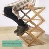4 Tier Shoe Racks Bamboo Shoe Shelf Retractable Shoe Organizer Storage Rack for Entrance Living Room Balcony Shoe Cabinet view 4