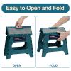 Flottian 11" Folding Step Stool for Adults and Kids Holds Up to 300 lbs,Non-Slip Folding Stools with Portable Handle, Compact Plastic Foldable Step Stool for Bedroom, Kitchen Turquoise Green,1PC view 3