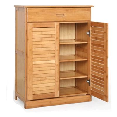 LIOONS Bamboo Shoe Cabinet Freestanding Shoe Racks Storage Entryway Shoe Shelves Space Saving Shoe Stand Entryway Shoe Organizer