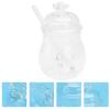 GANAZONO 1pc Honey Glass Storage Jar Lid and Stirring Stick Food Storage Container for Kitchen Use for Honey Syrups and Condiments view 2