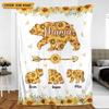 Middlepeace Mama Bear Sunflower Personalized Blanket, Best Gift for Mother, Personalized Mom Blanket, Mom Bear Cubs Blanket, Gift for Mom, Mom Birthday Gift, Gifts for Her view 2