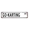 Custom Metal Tin Sign Go Karting Racing Wall Poster Aluminum Metal Sign Sport Racing Racers Karts Garage Yard Home Wall Decorations Sport Racing Racers Karts Sign Gift 4x18in view 2