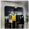 Clothing Hanging Racks with LED Light - Retail Clothing Display Rack Hanging Clothes Rod - Ceiling Mount Clothes Storage Hanger - Height Adjustable (Color : Silver, Size : 39"/1m) view 2