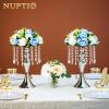 Nuptio 2 Pcs Wedding Vase & 2 Pcs Artificial Flowers Set for Wedding Centerpieces for Tables view 3