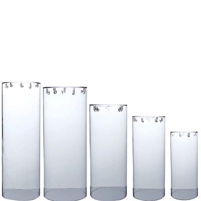 Balsa Circle 5 Clear Cylinder Acrylic Stands Display Boxes Pedestal Riser Columns Wedding Party Events Reception Decorations Supplies