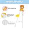 Quimoy 2 Pairs Kids Chopsticks, Training Chopsticks for Kids, Cute Animal Cartoon Design Chopsticks for Learning and Training -Yellow Tiger & Blue Elephant view 4