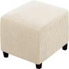 Stretch Ottoman Cover Square 35x35/38x38/18 x 18/26x26 Ottoman Slipcovers Foot Stool Covers to Fit Ottoman Foot Rest, Thick Checked Jacquard Fabric with Elastic Bottom ( Color : #6 , Size : 68-76CM/27 view 1