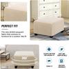 Stretch Ottoman Cover Square 35x35/38x38/18 x 18/26x26 Ottoman Slipcovers Foot Stool Covers to Fit Ottoman Foot Rest, Thick Checked Jacquard Fabric with Elastic Bottom ( Color : #6 , Size : 68-76CM/27 view 4