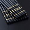 FAMMIX Black Fiberglass Chopsticks Reusable,10 Pairs Square Japanese Korean Chopsticks Gift,Dishwasher Safe, Lightweight Non-Slip Chopsticks for Household Restaurant E view 1