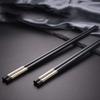 FAMMIX Black Fiberglass Chopsticks Reusable,10 Pairs Square Japanese Korean Chopsticks Gift,Dishwasher Safe, Lightweight Non-Slip Chopsticks for Household Restaurant E view 2