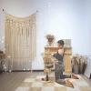 Macrame Curtains Large Handmade Knitting Wall Hanging, Boho Room Divider Tapestry Door Curtains, Wedding Backdrop Arch Boho Woven Wall Decor, Window Treatments for Window Doorway Living Room Bedroom ( view 4