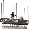 Ceiling Bar Wine Glass Rack Hanging Industrial Wine Glass Rack, Height Adjustable Ceiling Wine Rack with Guardrail, Rustic Storage Rack Wood Shelves for Kitchen Bar Restaurant ( Size : 60*30cm ) view 1