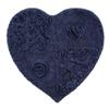 Stunning Hand Tufted Navy Blue Shower Rugs for Bathroom with Pretty Rose Designs On Bold Color Background | Non Slip Backing Quick Water Absorbent Soft Warm Cozy Underfoot Feel Guest Bathroom Rug view 1